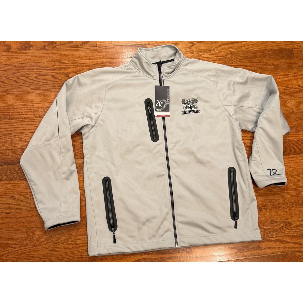 New Zero Restriction Highland Jacket Mens XL Gray Golf Full Zip Tech Performance